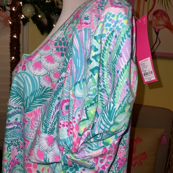 Lilly Pulitzer Hayon Short Sleeve  Dress (Banana Split) Size L - Picture 5 of 13